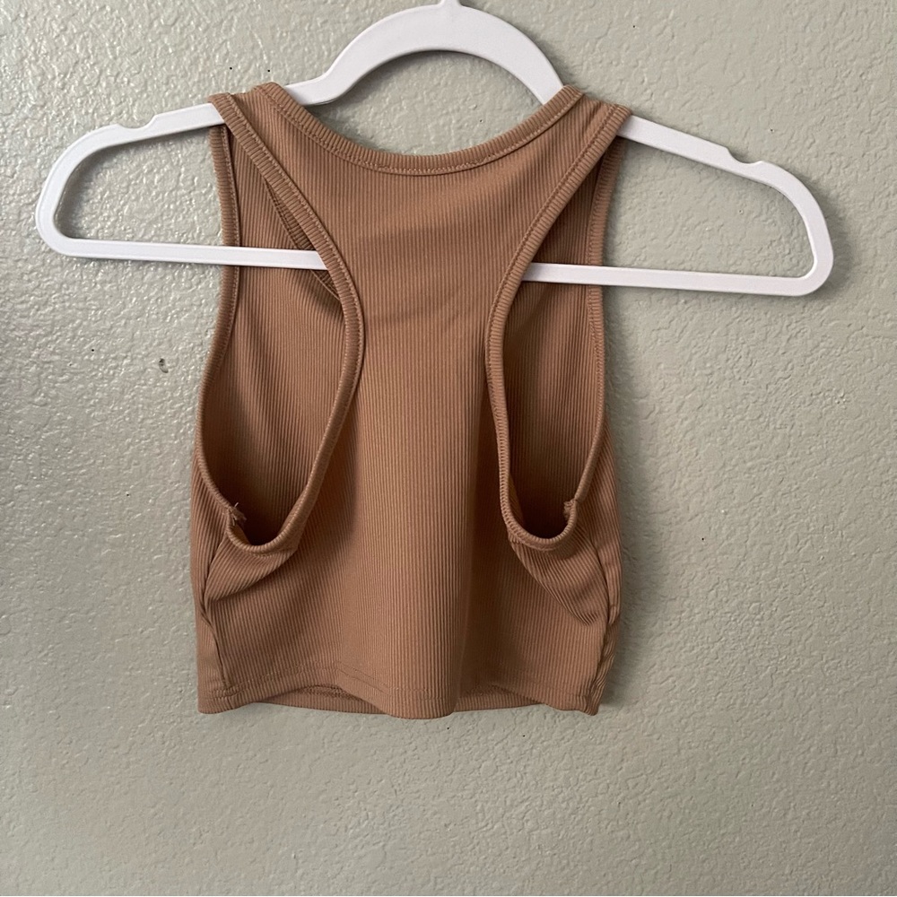 Brown Racerback Tank Top - Picture 2 of 3